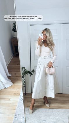 Wide-leg denim trouser in white curated on LTK