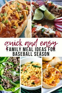 an easy family meal ideas for baseball season