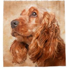 a painting of a dog's face is shown