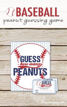 a baseball card with the words guess how many peanuts are in it and an image of a