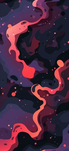 an abstract background with pink and purple colors on black, red and orange swirls