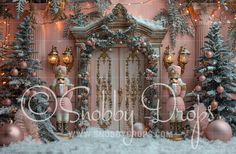 Pink and Gold Christmas with Nutcrackers Fabric Backdrop-Fabric Photography Backdrop-Snobby Drops Fabric Backdrops for Photography, Exclusive Designs by Tara Mapes Photography, Enchanted Eye Creations by Tara Mapes, photography backgrounds, photography backdrops, fast shipping, US backdrops, cheap photography backdrops Pink And Gold Christmas, Gown Accessories, Wedding Gown Accessories, Cake Smash Backdrop, Fabric Photography, Christmas Mini Sessions, Christmas Events, Studio Backdrops, Christmas Backdrops