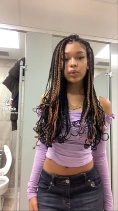 Braids For 10 Year, Cool Box Braids, Box Braids Hairstyles Curly Ends, Chest Length Braids, Bulky Braids, Braids With Crystals, Hair Extension Colors, Braid Types Different, Braid Hairstyles 2023