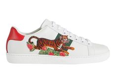 Gucci Tiger, Sneakers Gucci, Gucci Ace Sneakers, Gucci Sneakers, Italy Print, Gucci Monogram, Year Of The Tiger, Hot Sneakers, Sneaker Collection