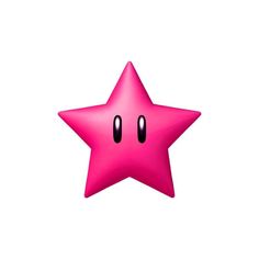 a pink star with two eyes on it