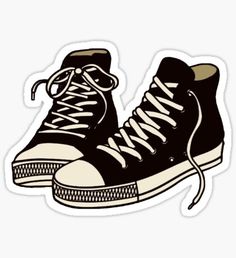 a pair of black and white shoes sticker