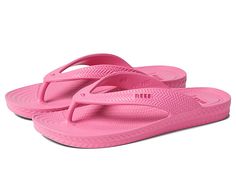 Reef Water Court - Women's Shoes : Pink : Stroll around by your favorite beachside wearing the Reef Water Court sandals. Water-friendly flip-flop sandals featuring textured synthetic upper. Synthetic lining. Toe post silhouette. Brand name engraved on the footbed and the straps. Easy slip-on style. Synthetic outsole. Imported. Measurements: Weight: 3 oz Product measurements were taken using size 9, width B - Medium. Please note that measurements may vary by size. Weight of footwear is based on a Slip-resistant Open Toe Flip Flops For Beach, Beach Sandals With Slip-resistant Soles, Summer Beach Sandals, Slip-resistant, Slip-resistant Sandals For The Beach, Pink Flip Flops With Textured Footbed For Beach, Slip-resistant Slip-on Flip Flops For Vacation, Comfortable Slip-resistant Flip Flops For Beach, Beach Sport Sandals Slip-resistant Synthetic, Beach Sport Sandals With Slip-resistant Sole