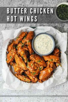 Butter Chicken Hot Wings Recipes Using Yogurt, Recipe For Butter Chicken, Chicken Hot Wings, Hot Wing Sauces, Chicken Wing Sauces, Crispy Wings, Indian Butter Chicken, Butter Chicken Recipe, Superbowl Party Food