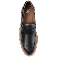 It's the prime time for classic slip-on loafers. The Watkins by Thomas & Vine is an effortless dress shoe crafted with authentic leather uppers detailed with a padded tongue. A modern EVA outsole paired with an 8 mm Comfort Foam� insole finishes this wide-width shoe and offers superior support. Classic Slip-on Oxfords With Stitched Sole, Semi-formal Slip-on Oxfords With Textured Sole, Classic Wingtip Slip-ons With Rubber Sole, Classic Slip-on Oxfords For Business Casual, Classic Slip-on Dress Shoes With Stitched Sole, Business Casual Moc Toe Dress Shoes, Semi-formal Slip-ons With Round Toe, Classic Slip-on Oxfords With Leather Footbed, Classic Slip-on Moccasins With Rubber Sole