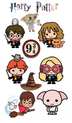 harry potter stickers are shown in this image