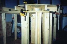 the inside of a room with wooden walls and flooring in place for construction work