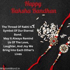 happy radha bandhan with name and message on black background for raddha festival