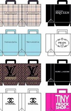 many different types of luggage bags with logos on them