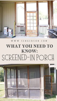 an open screen porch with the words what you need to know