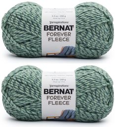 two balls of yarn with the words bernat forever written on them