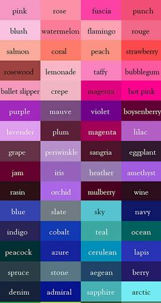 an image of different color names in the same font and colors on this page, there are