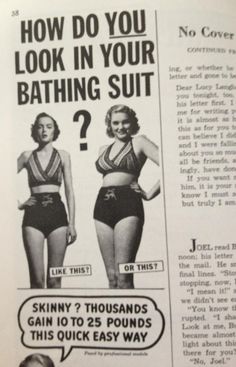 an old advertisement for bathing suits from the 1950's