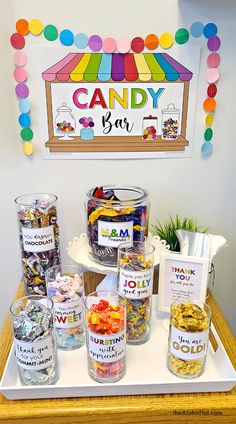 Teacher Appreciation Week Idea or Teacher Gift idea. Bar None theme with free printable poster, candy bar dessert table labels, candy bar tags, weekly activity ideas. Great for PTO or PTA that is in charge of teacher appreciation week meals. Cute candy sayings tags and labels. #teacherappreciationweek #teachergiftideas #candybarbuffet #candybartheme #candylabels #candytags #freeprintables #ptaideas #teacherappreciationmeals #teachergifts #candysayings Teacher Treat Cart, Teacher Snack Cart Ideas, Cute Candy Sayings, Teacher Appreciation Candy Bar, Dessert Table Labels, Candy Gift Ideas, Teacher Appreciation Week Themes, Candy Bar Table, Counselor Appreciation