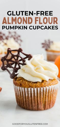 a cupcake with white frosting and chocolate sprinkles on top is shown