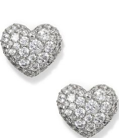 From Nadri&#x2C; these earrings feature:Stud earrings18K gold-plated or rhodium-plated brassCZ 1.79ctClick it closureApprox. 0.375" lengthImported. Heart Stud Earrings, Heart Studs, Heart Earrings Studs, Crystal Heart, Dillard's, Silver Earrings Studs, Accessories Jewelry, Plating, Stud Earrings