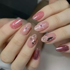 Gem Nail Designs, Square Gel Nails, Bad Nails, Bears Nails, Cow Nails, Gel Acrylic Nails, Fancy Nails Designs, Cute Acrylic Nail Designs, Kawaii Nails