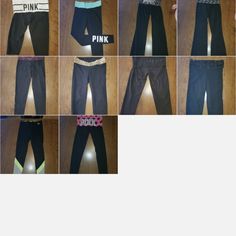 40 Pairs Of Leggings Leggings, Cropped, Yoga Pants Sizes Xs-Large Pink Moisture-wicking Yoga Pants For Pilates, Sporty Pink Moisture-wicking Yoga Pants, Pink Casual Leggings With 4-way Stretch, Pink 4-way Stretch Elastane Yoga Pants, Vs Pink Leggings, Pink 4-way Stretch Leggings For Yoga, Pink Victoria Secret, Victoria Secret, Pink Leggings