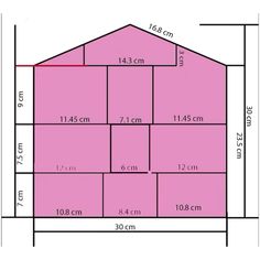 a house with measurements for the roof and side walls, including an area to be built into