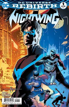 the cover to nightwing comic book