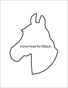 the horse head for ribbon is shown in black and white, with an outline of it