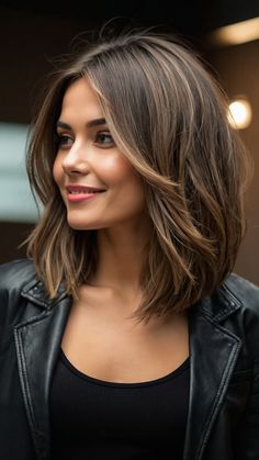 Discover the most incredible layered haircuts for medium hair with this comprehensive guide From choppy to straight step with wavy long bangs straight mid-length wavy round face DIY curly shoulder-length and long bobs find your next perfect hairstyle here Boring Hair, Effortless Chic, Layered Haircuts, Perfect Hair