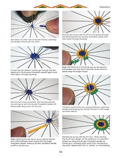 the instructions for how to make an umbrella with crochet stitches and threads