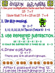 a poster with instructions on how to use repeated subtractions for fraction numbers