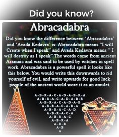 an image with the words, did you know? abacadbra and what is it