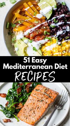 This post provides an extensive list of 51 Mediterranean Diet Recipes. Everything from breakfast, lunch, dinner, and snacks, this is a great starting point if you're new to the Mediterranean Diet. Mediterranean Diet Grilling Recipes, Mediterranean Diet Recipes Airfryer, Mediterranean Diet Fish Recipes, Meditation Diet, Mediterranean Grilled Cheese, Mediterranean Vegetarian, Easy And Healthy Breakfast