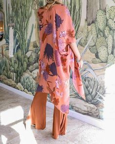 One size fits most. Luxury Chic Kimono For Spring, Luxury Summer Wedding Kimono, Luxury Wedding Kimono With Floral Print, Luxury Pink Summer Kimono, Spring Festive Luxury Kimono, Luxury Floral Print Festival Kimono, Luxury Floral Print Set With Kimono Sleeves, Luxury Open Front Kimono For Spring, Flower Kimono