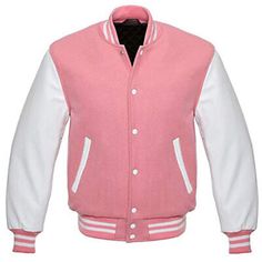 Pink Varsity Jacket, Best Leather Jackets, Varsity Jackets, Varsity Jacket Men, Leather Sleeves, Celebrity Trends, Real Leather Jacket, Letterman Jacket, Pittsburgh Pirates