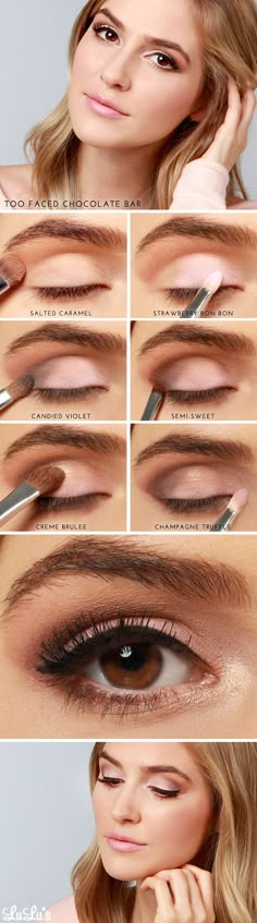 Amazing eye makeup tutorial for a subtle, natural smokey eye using the TooFaced Chocolate Bar Eyeshadow. Get it at Beauty.com! Make Up Mata, Halloweenský Makeup, Natural Eye Makeup Tutorial, Shimmer Makeup, Hot Makeup, Beauty Make-up