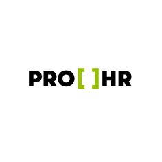 the word pro i hr is written in black and green letters on a white background