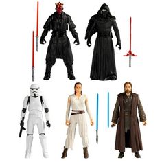 star wars action figures including darth vader, obi - wan and luke sky walker