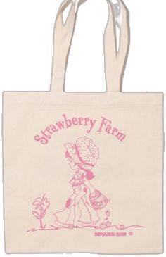 Strawberry Farm, Tote Bags Handmade, Bag Handmade, Pink Bag, Screen Print, Original Design, Original Designs, Cotton Canvas, Screen Printing