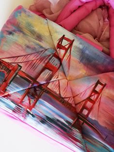 The handbag dimensions: 42х23х13 cm  IMPORTANT NOTE  This bag is available and can be shipped immediately. However, if you prefer a custom design created according to your wishes, painted on a bag selected by you - just send me a message. Price and completion time may vary. Painted Handbag, The Golden Gate Bridge, Golden Gate Bridge, Golden Gate, The Golden, Purses And Handbags, D Art, Shoulder Bags, Beauty Book