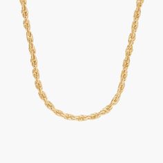 This finely made 14k yellow gold 18" rope chain is perfect to use with pendants or worn on its own. Yellow Gold Plated Jewelry With Rope Chain, 14k Gold Rope Chain Necklace With Cable Detail, 14k Gold Link Rope Chain Necklace, Gold Rope Chain Necklace In 14k Gold, Yellow Gold Jewelry With Rope Chain Link, Gold Plated Rope Chain Necklace As Gift, Yellow Gold Rope Chain Necklace For Gift, Classic Rope Chain Necklace In 14k Gold, Yellow Gold Rope Chain Necklace Gold Plated