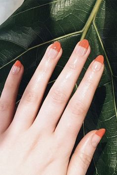 Nail Polish Minimal, Modern Red Nails, Minimal Nail Art, Minimal Nail, Gel French Manicure, Minimalist Nail, Minimal Nails Art, Minimalist Nail Art