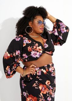 Plus Size Summer Clothes, Cheap Crop Tops, Crop Top Plus Size, Cute Plus Size, Plus Size Skirt, Plus Size Summer Outfit, Clothes Cute, Plus Size Summer, Ashley Stewart