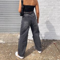 Black Ripped Baggy Jeans Loose Leg Jeans, Ripped Knee Jeans, Y2k Punk, Fitting Jeans, Ripped Pants, Streetwear Chic, Retro Jeans, Loose Jeans, Next Clothes