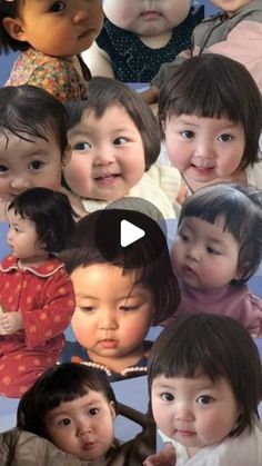 many different pictures of children with faces and hair, including one child's head