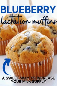 Blueberry Lactation Muffins A sweet lactation treat: blueberry lactation muffins to help support a healthy milk supply for breastfeeding mothers. Quick way to increase breast milk supply! easy lactation recipe! Lactation Muffins, Nursing Foods, Healthy Breastfeeding Snacks, Breastfeeding Cookies, Food For Breastfeeding Moms, Breastfeeding Nutrition, Breastfeeding Snacks, Healthy Milk