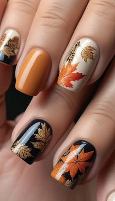 Acrylic Nails Almond Shape, Fingernails Painted, Pastel Nail Art, Sunflower Pumpkin, Nail Collection, Autumn Nail, Festive Nail Art