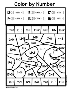 the color by number worksheet for kids to learn how to use numbers and colors