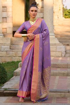 Weaving Work On Captivating Art Silk Fabric Saree In Lavender Color Captivating Art, Lavender Color, Silk Fabric, Work On, Lavender, Weaving, Saree, Silk, Fabric